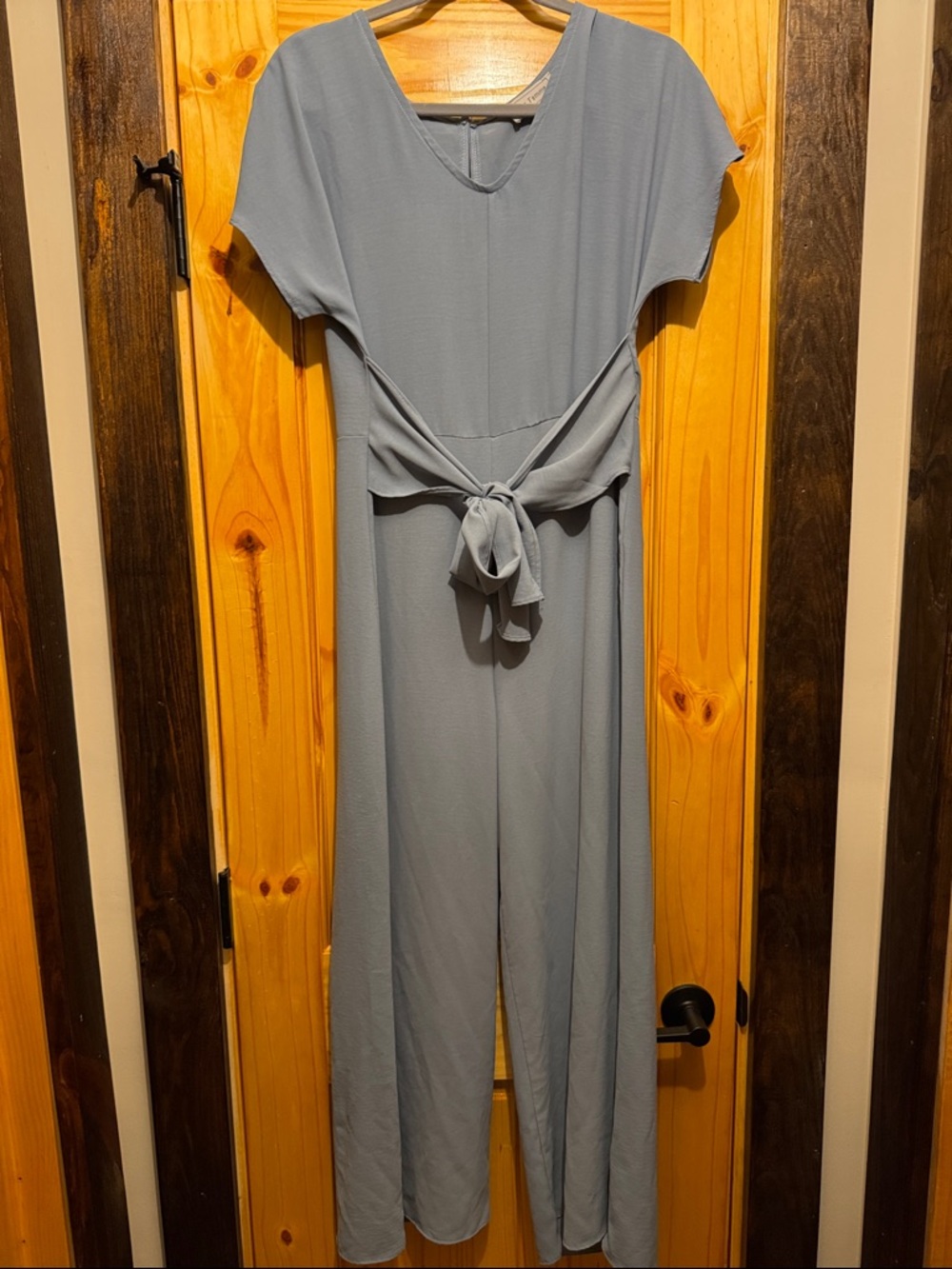 Ces Femme Dusty Blue V-Neck Jumpsuit medium